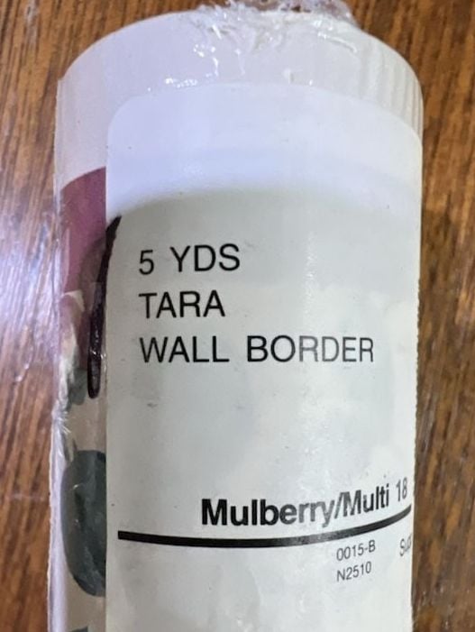 Lot of 3 Rolls (15 Yards) Int. Wallcoverings Tara Wallpaper Border Mulberry 6