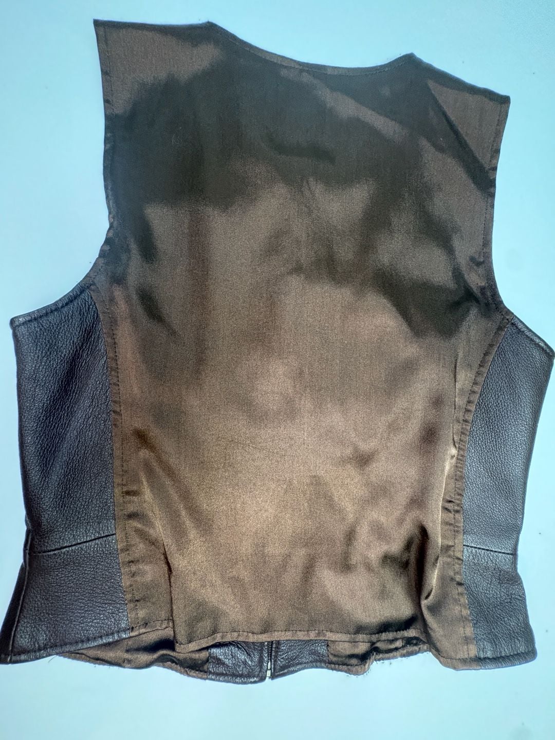 Emma James Womens 8 Brown Genuine Leather Zip Vest Fitted Y2K Moto Western 3