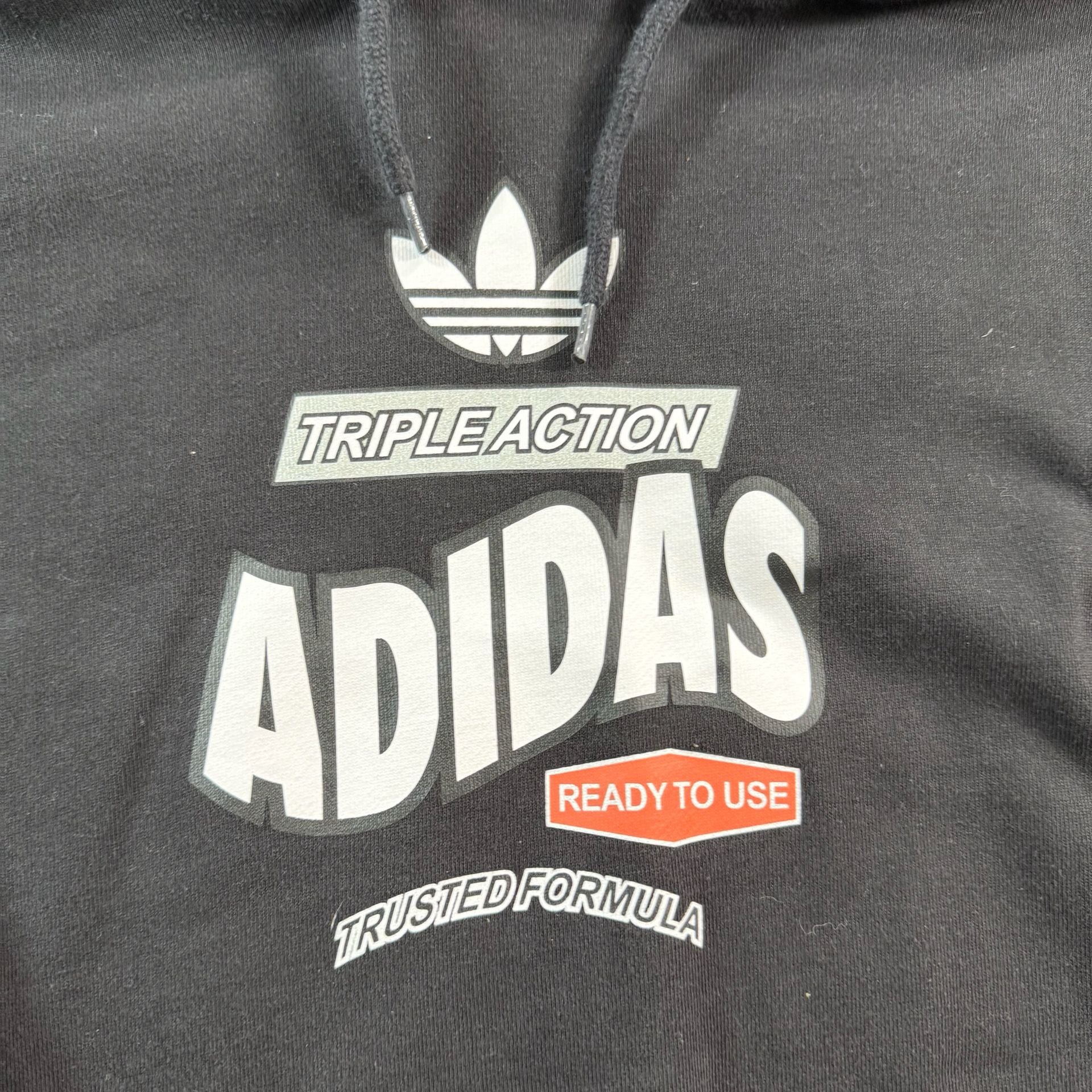 Adidas Originals Triple Action Black Graphic Pullover Hoodie Men’s Large 3