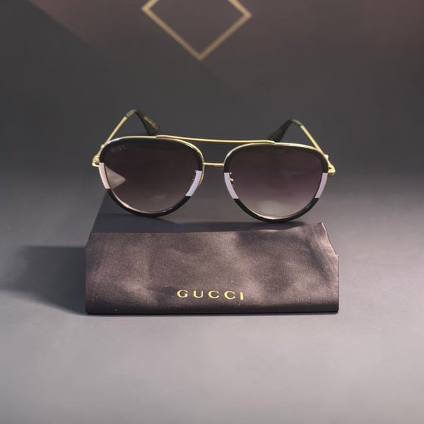 Gucci GG0062S Aviator Sunglasses Gold Black White