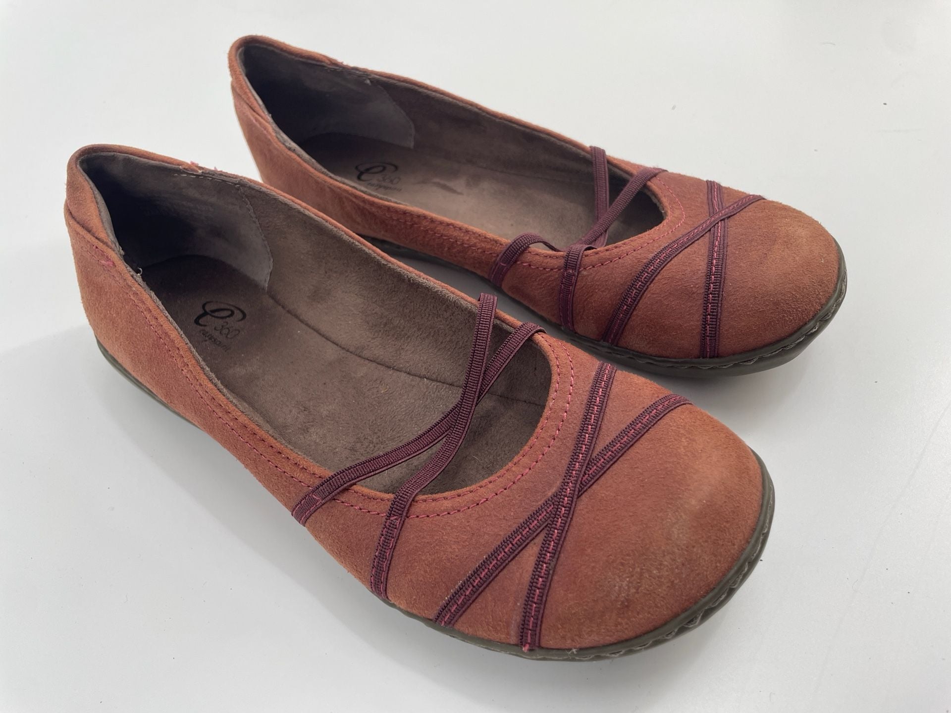 Easy Spirit E360 Suede Ballet Flats Brown 2
