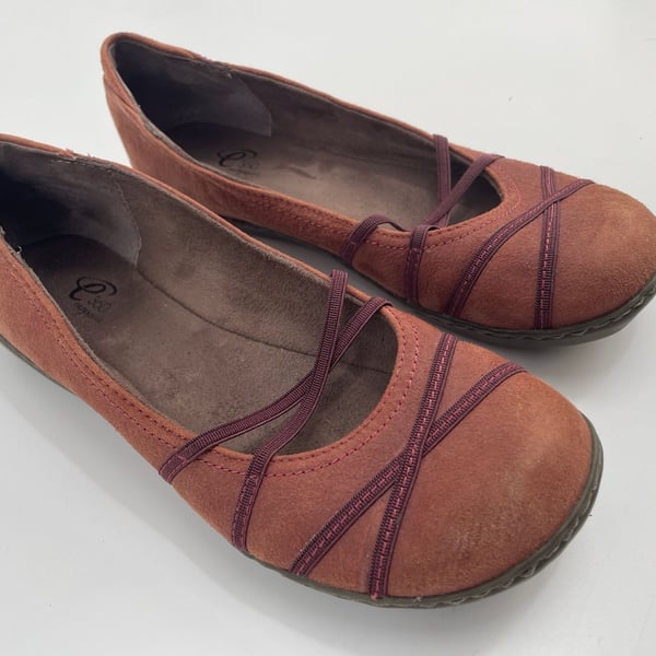 Easy Spirit E360 Suede Ballet Flats Brown
