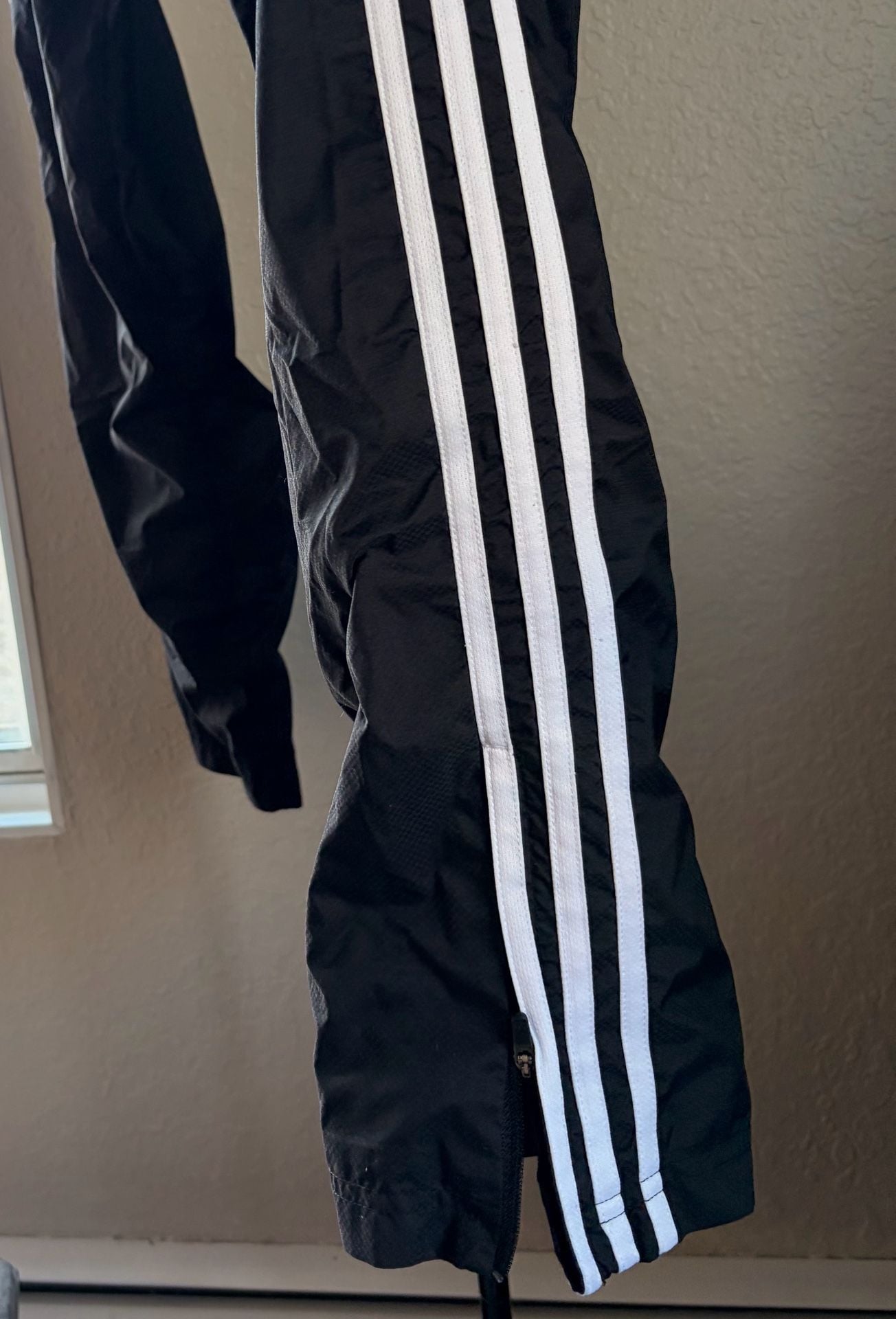 Adidas Track Pants Size S Black Nylon 3 Stripes 4