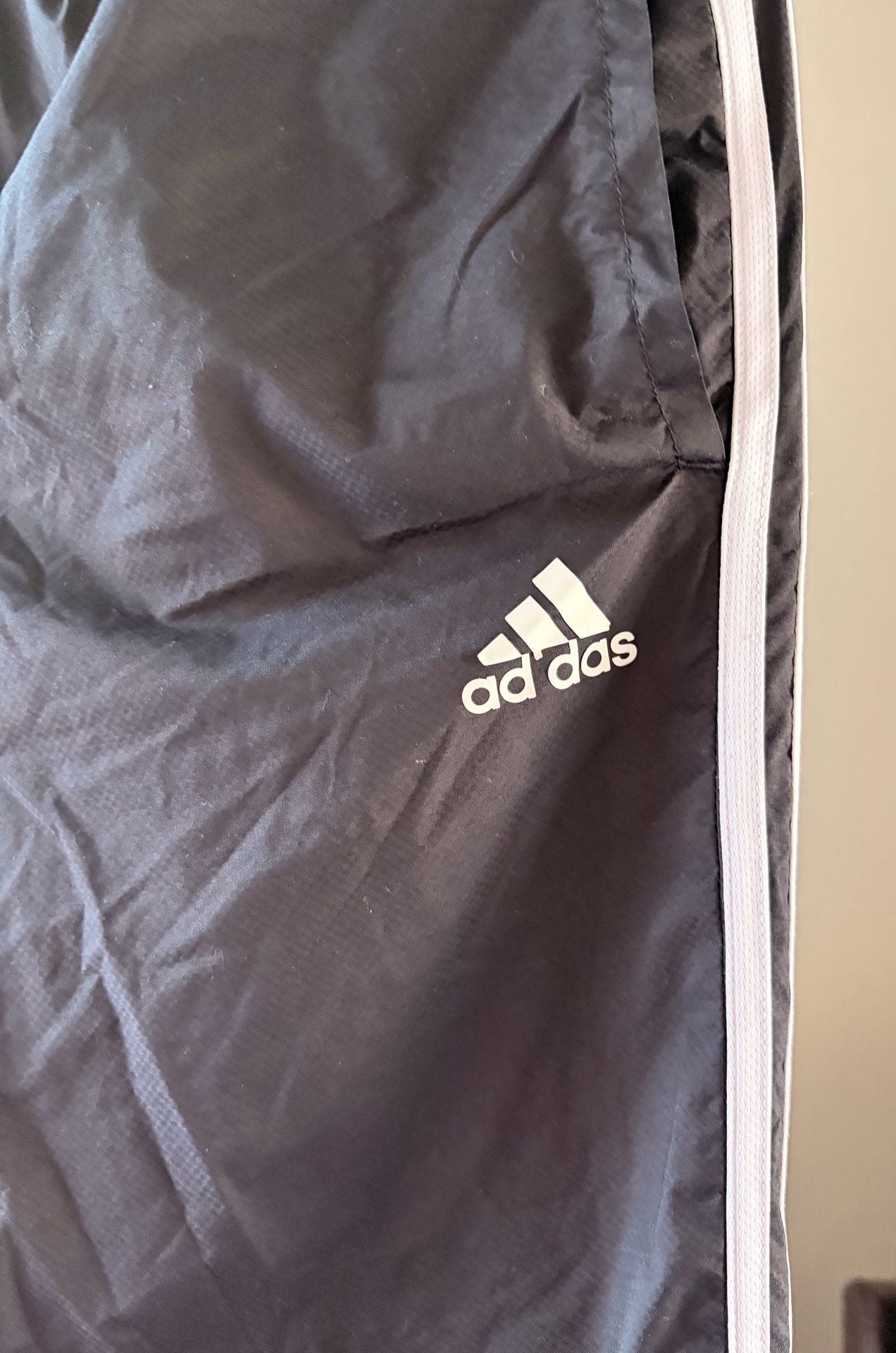 Adidas Track Pants Size S Black Nylon 3 Stripes 5