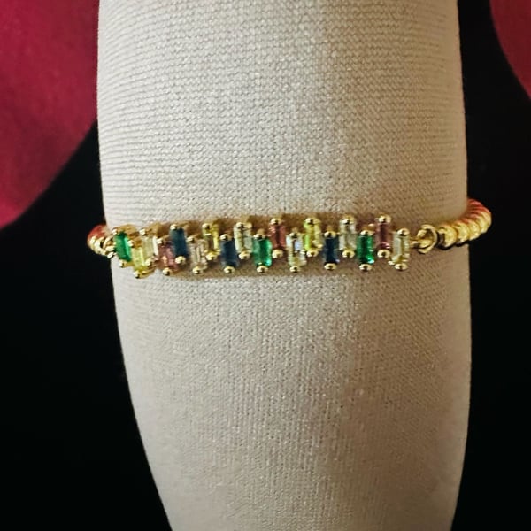 Suzanne Kalan Rainbow Sapphire Tennis Bracelet