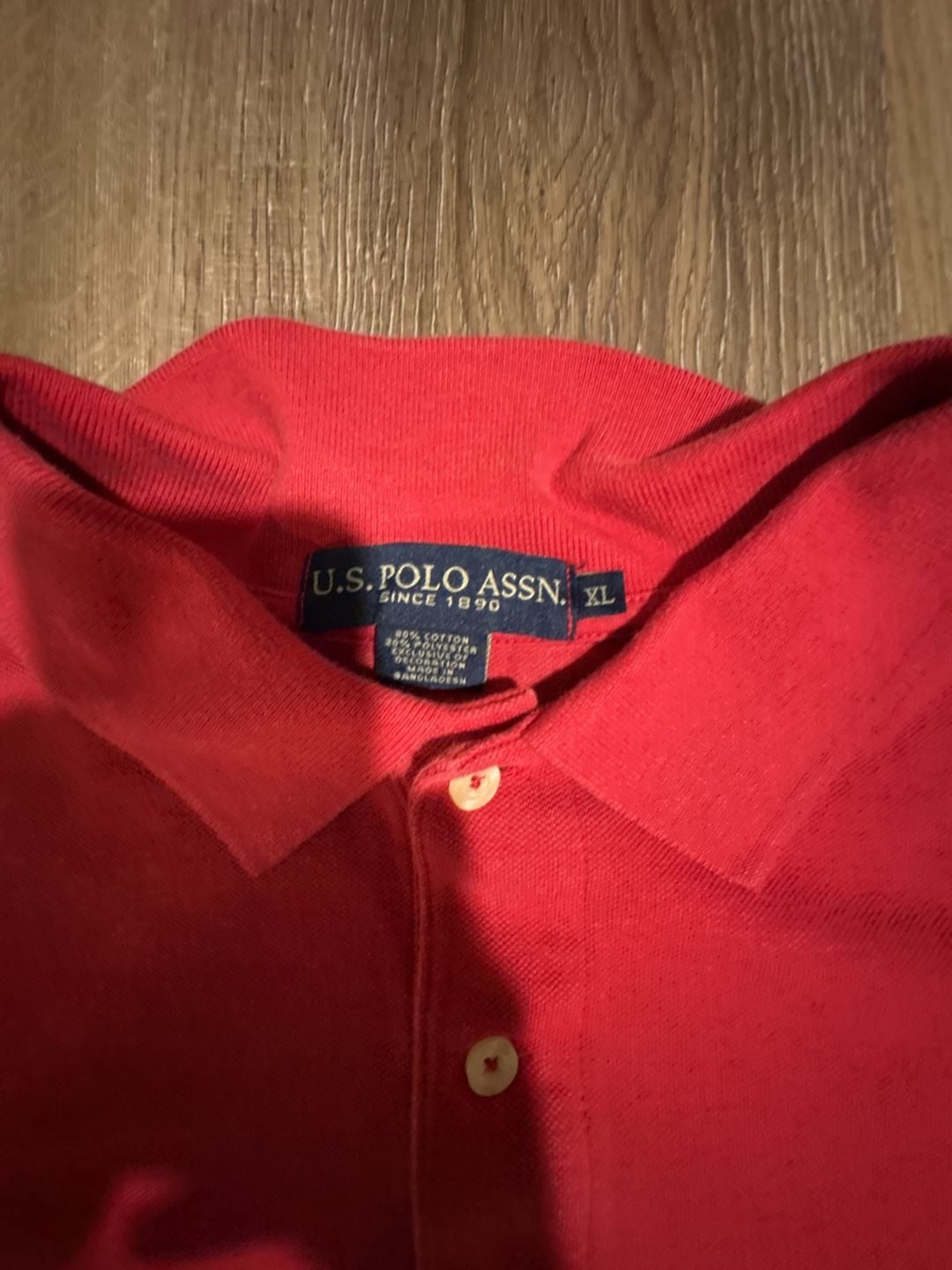 U.S. Polo Assn. Polo Shirt Size XL Red Cotton Blend Short Sleeve 4