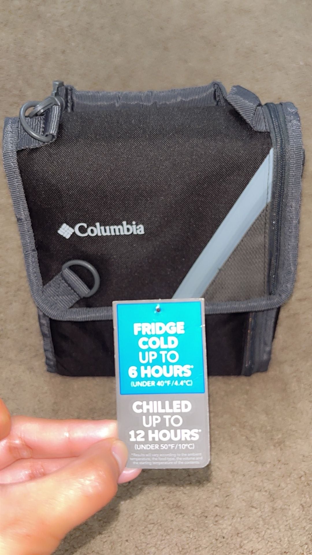 Columbia Alpine Falls Lunch Pack Black Expandable Thermal Insulated Lunch Bag 5