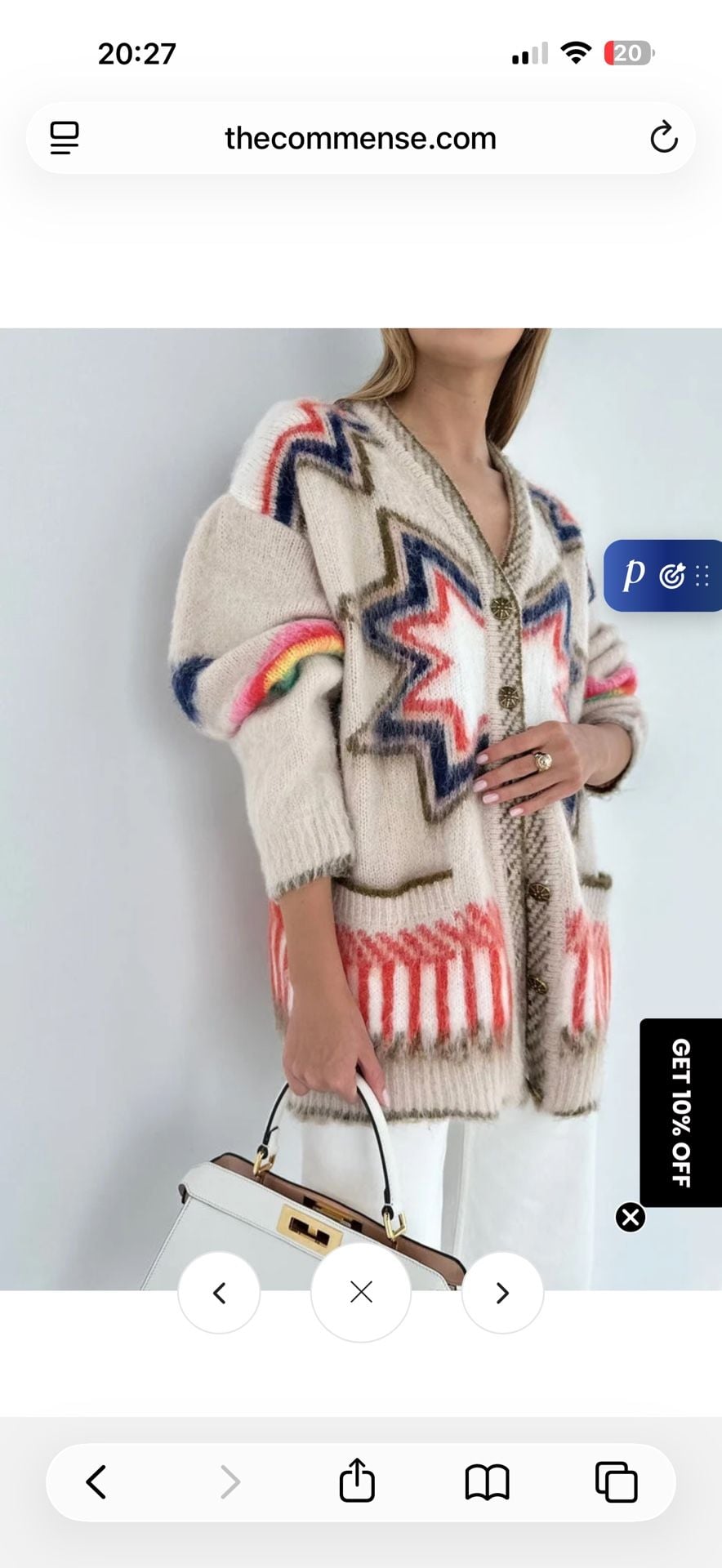 Commense Caesars Palace Cardigan Multicolor Boho Knit Sweater 2
