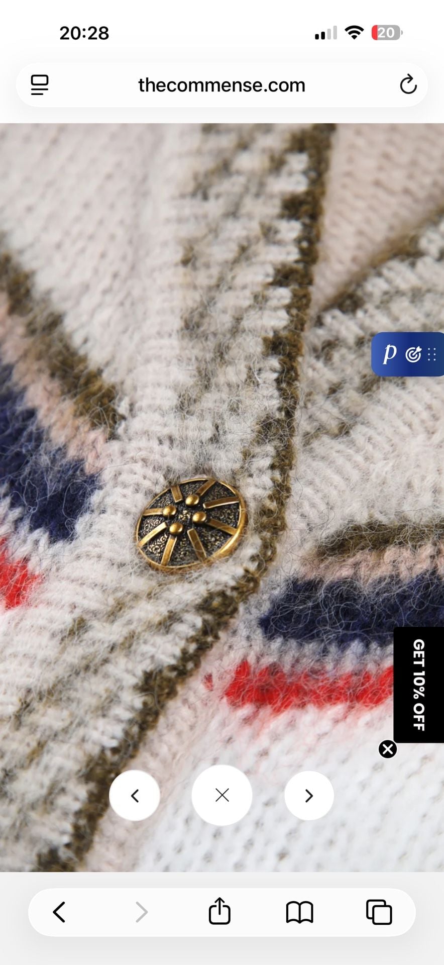 Commense Caesars Palace Cardigan Multicolor Boho Knit Sweater 6