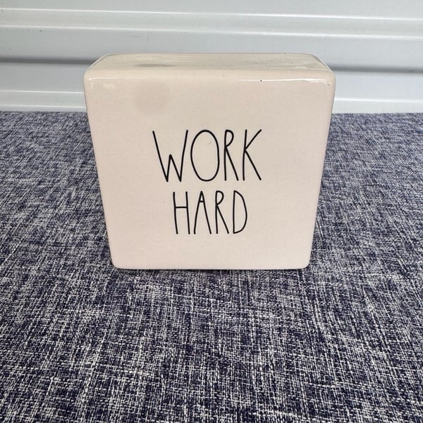 Rae Dunn Work Hard Be Brave Desk Block