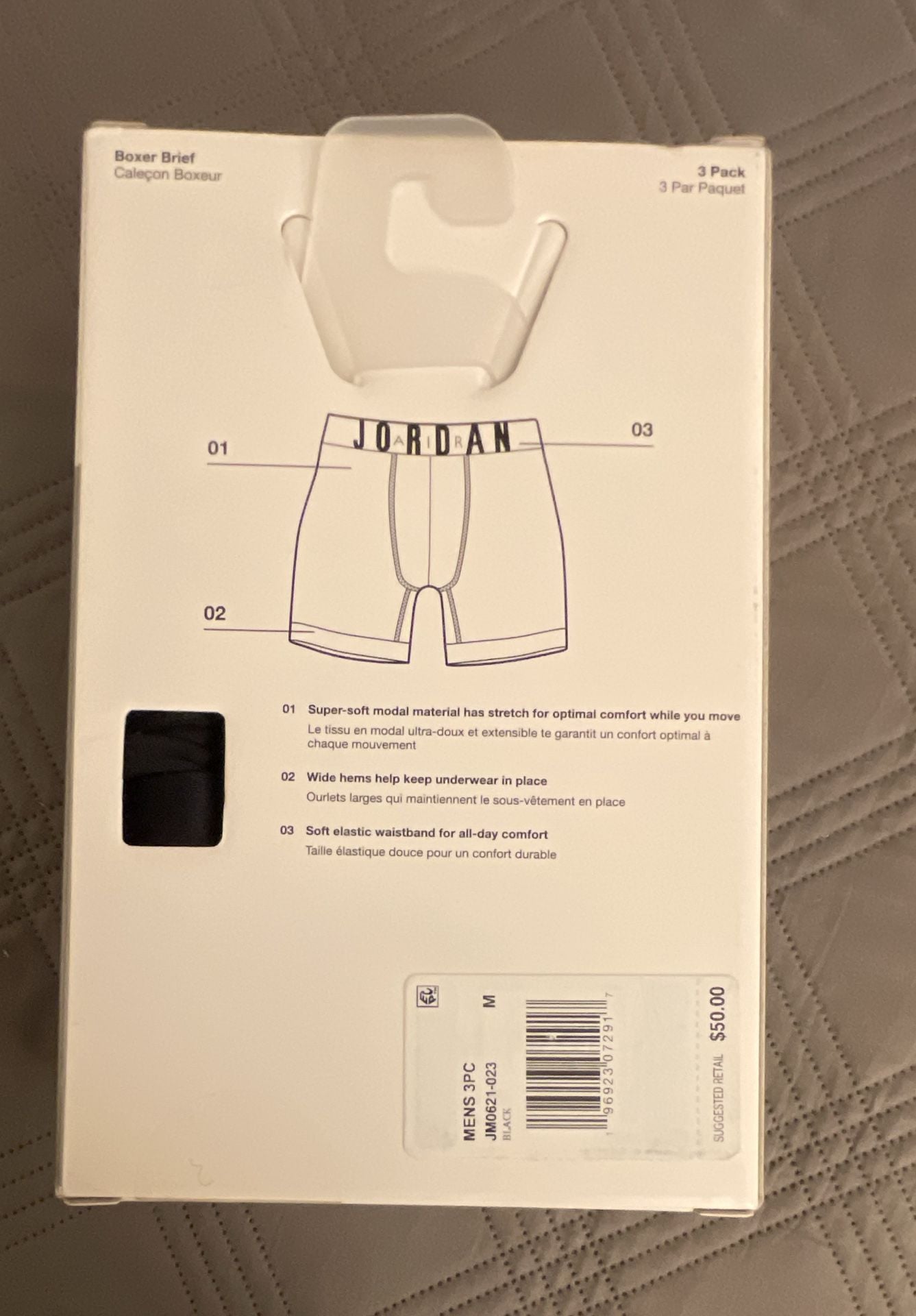Jordan Flight Modal Boxer Brief 3 Pack Size M Black 2