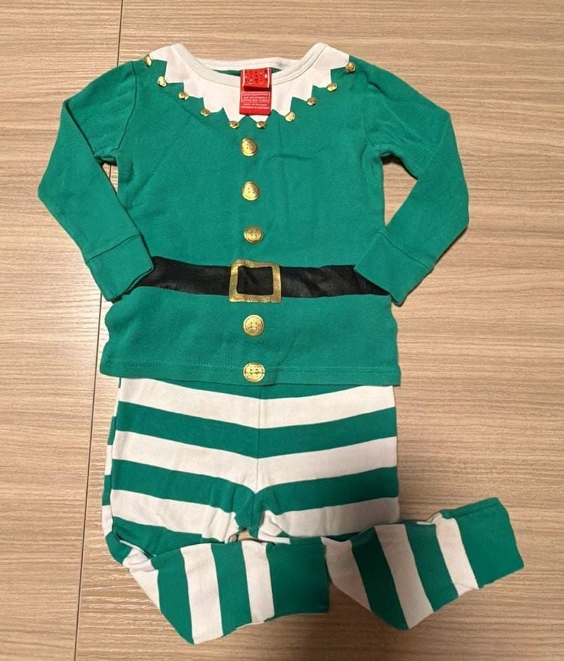 Toddler Baby Elf Christmas Holiday Winter 2 Piece Set Pajama Costume Target 1