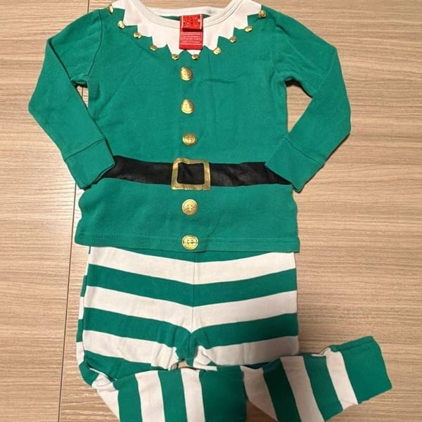 Toddler Baby Elf Christmas Holiday Winter 2 Piece Set Pajama Costume Target