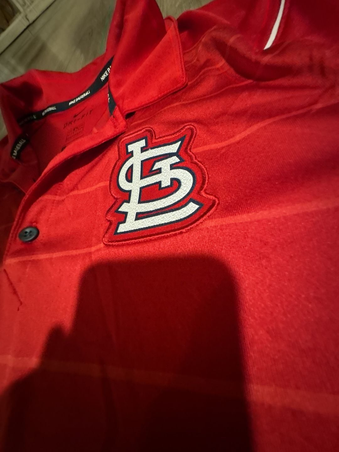 St Louis Cardinals Nike Dri Fit Stadium S/S Baseball Polo Shirt (Men's XL) Red 5
