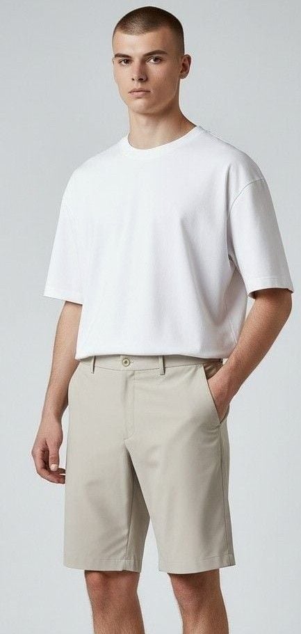Peter Millar Wicking Golf Shorts Size 38 XL Light Beige 2