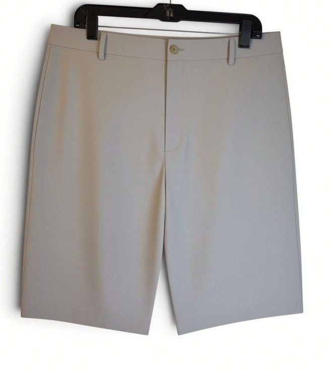 Peter Millar Wicking Golf Shorts Size 38 XL Light Beige 3
