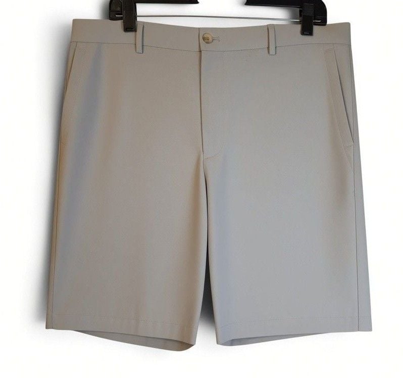 Peter Millar Wicking Golf Shorts Size 38 XL Light Beige 4