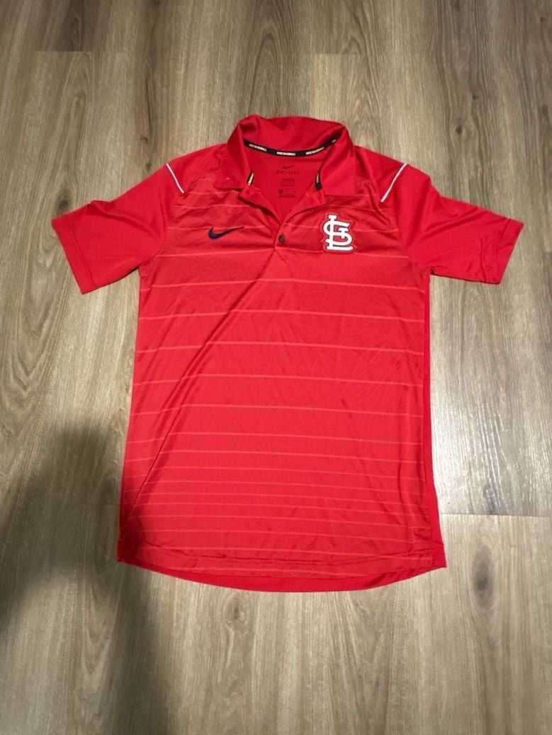 St Louis Cardinals Nike Dri Fit Stadium S/S Baseball Polo Shirt (Men's XL) Red 2