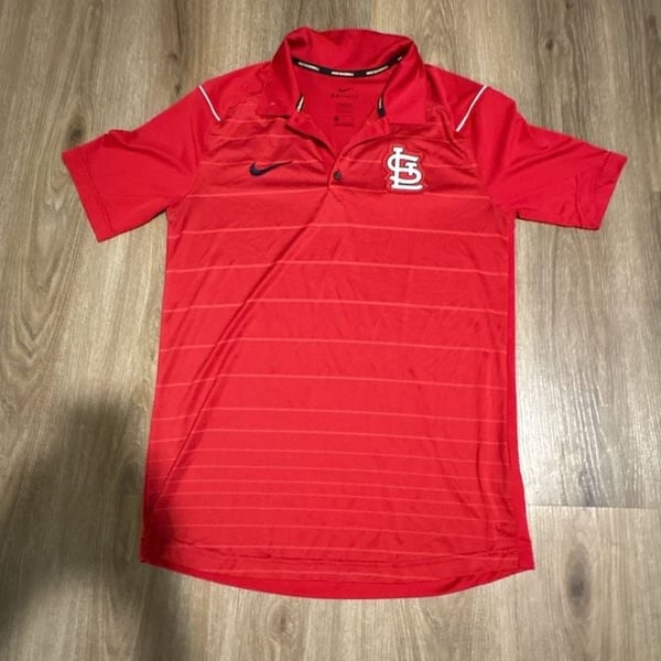 St Louis Cardinals Nike Dri Fit Stadium S/S Baseball Polo Shirt (Men's XL) Red
