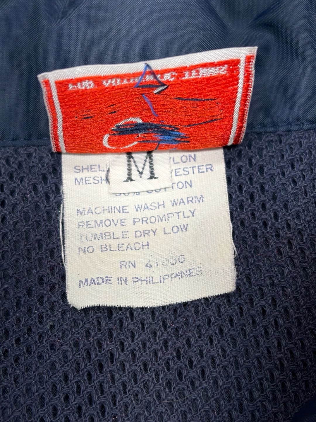Donnay Rainbow Stripe Windbreaker Size M Navy Nylon Vintage Jacket 5