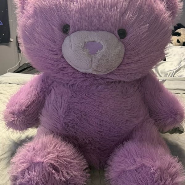 DolliBu Purple Bumble Bear Stuffed Animal Plush Toy