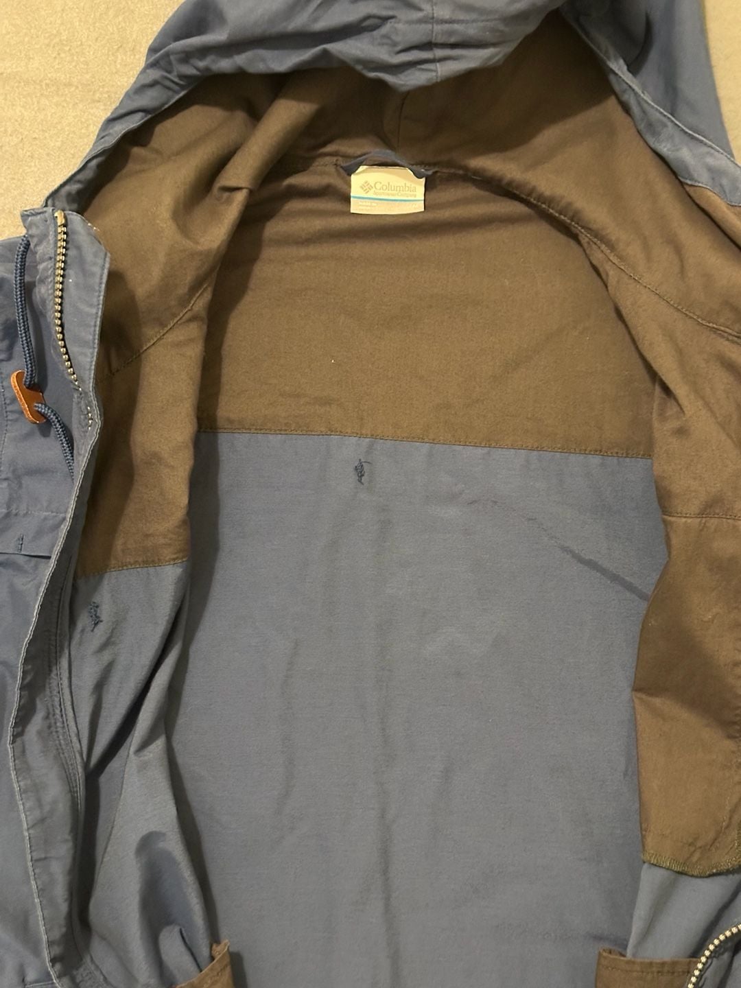 Columbia Lightweight Windbreaker Jacket Size M Blue Hooded Outdoor Casual 6
