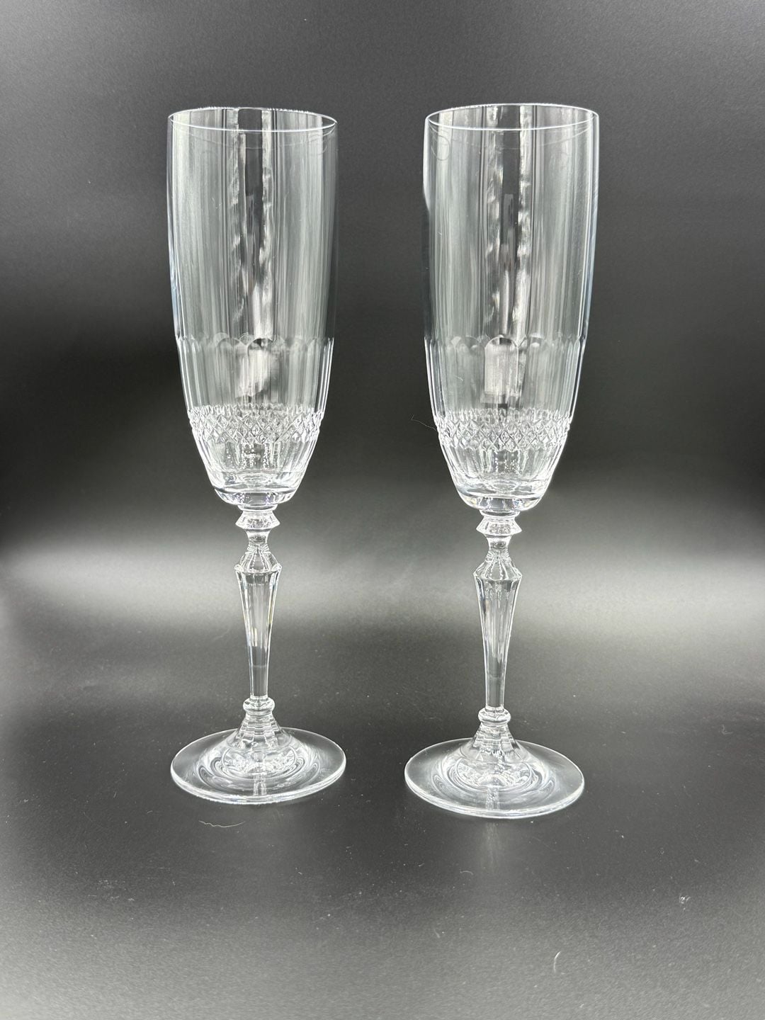Towle Crystal TOC39 Champagne Flutes Set of 2 1