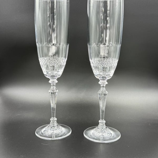Towle Crystal TOC39 Champagne Flutes Set of 2