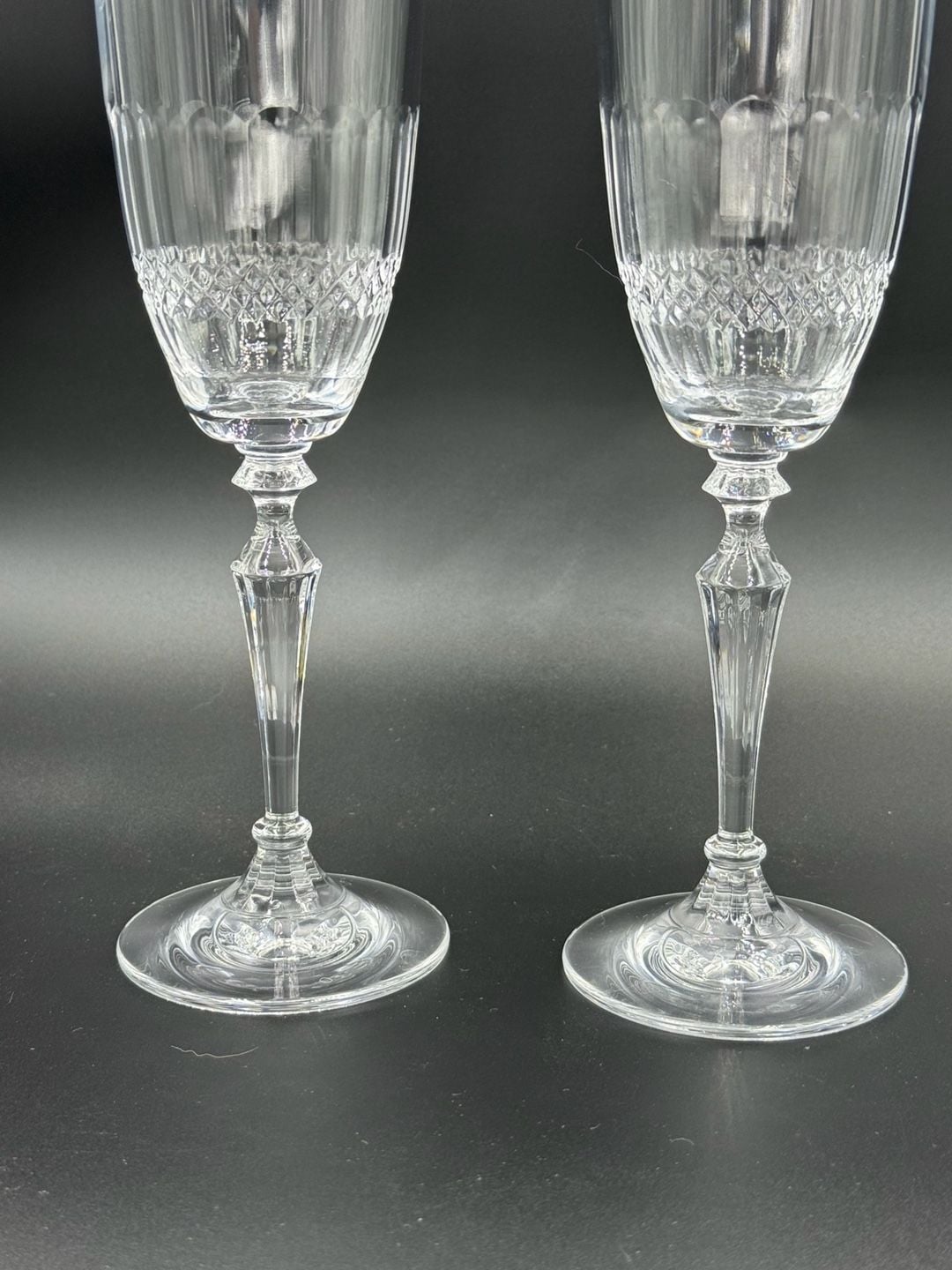 Towle Crystal TOC39 Champagne Flutes Set of 2 3