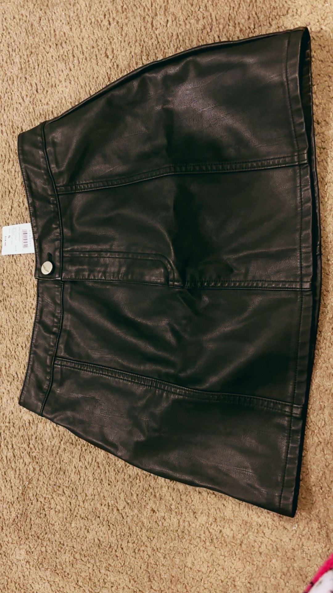 Windsor Black Vegan Leather Mini Skirt Size S NEW 2
