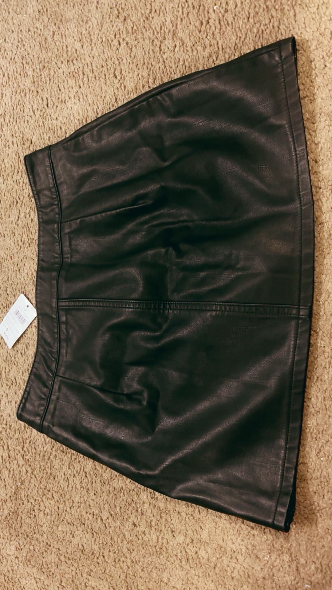 Windsor Black Vegan Leather Mini Skirt Size S NEW 4