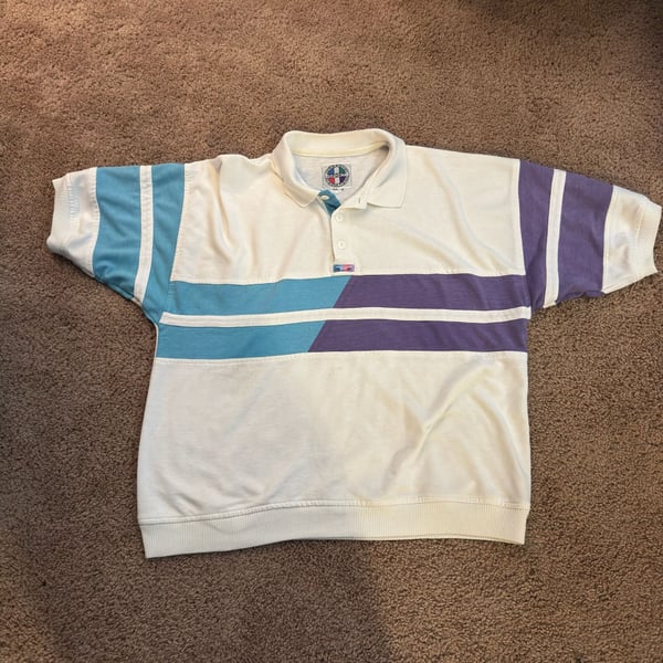 Jordache Sport International Color Block Polo Shirt 90s Jazz Color