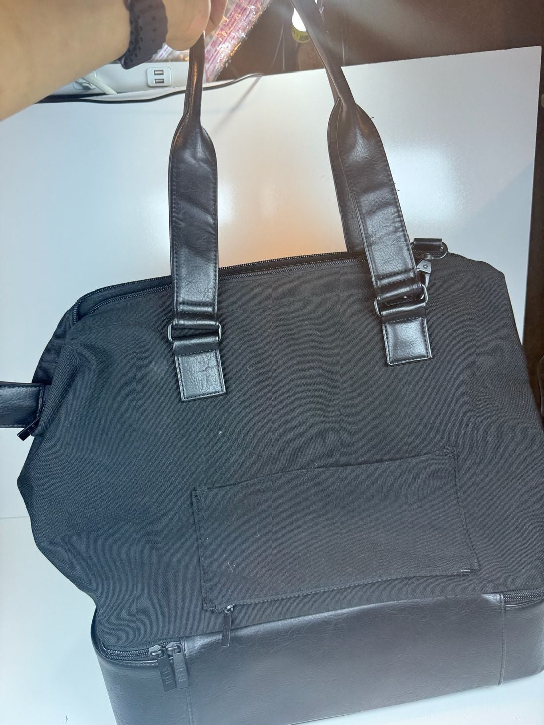 Béis Black Canvas Work Tote Bag 4