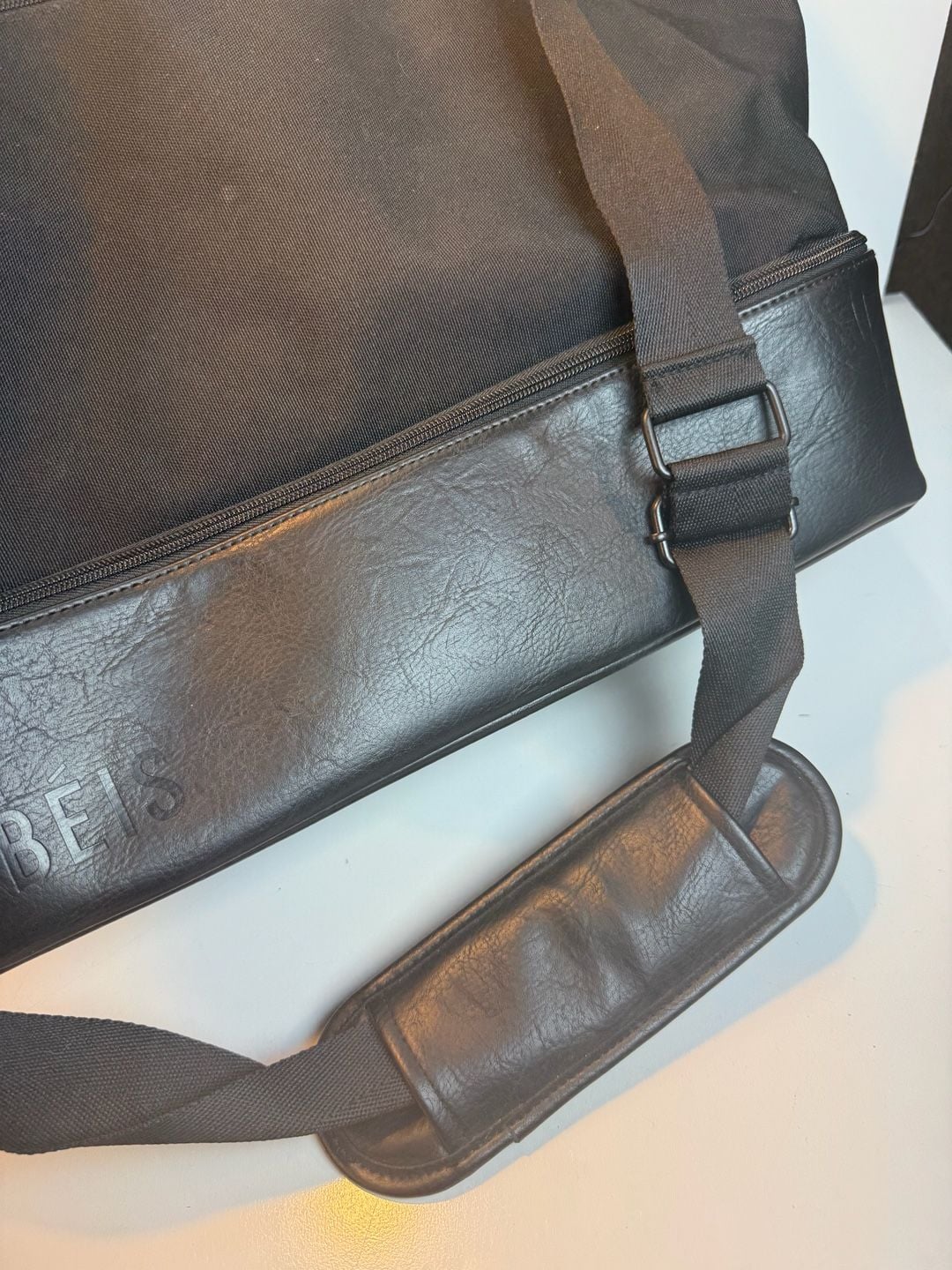Béis Black Canvas Work Tote Bag 6