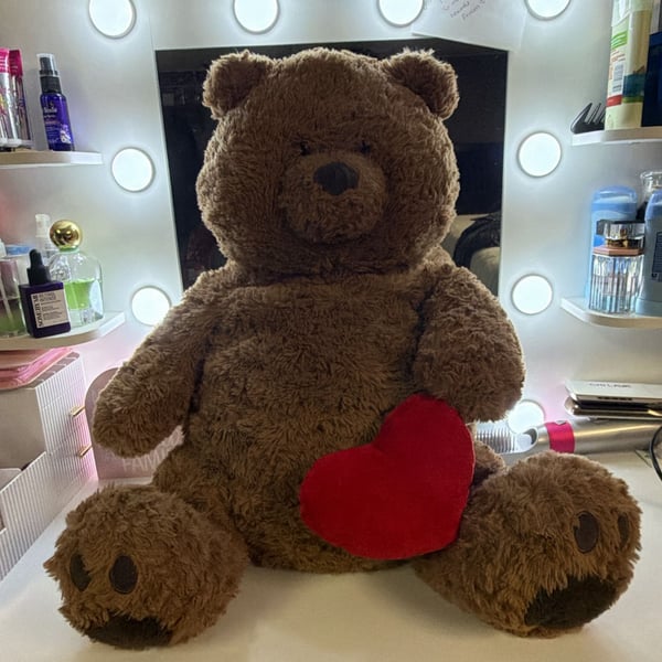 Gigglescape Jumbo Bear with Heart Soft Stuffed Animal Plush Toy