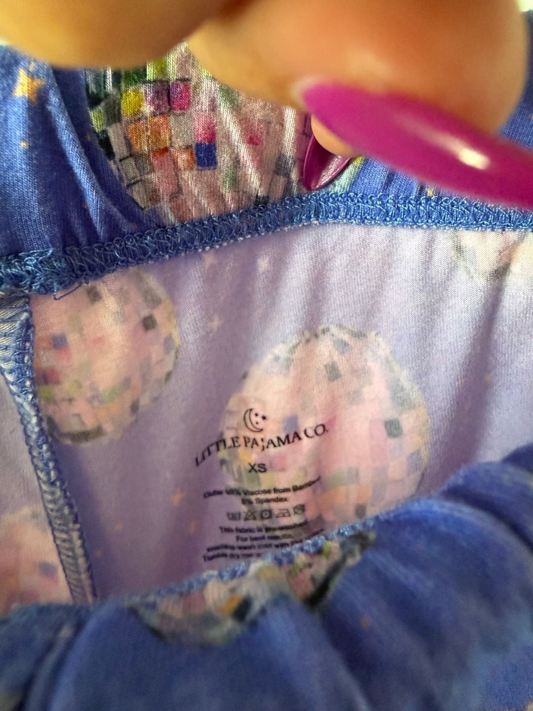 Little Pajama Co. Disco Ball Pajama Set Size XS Blue 8