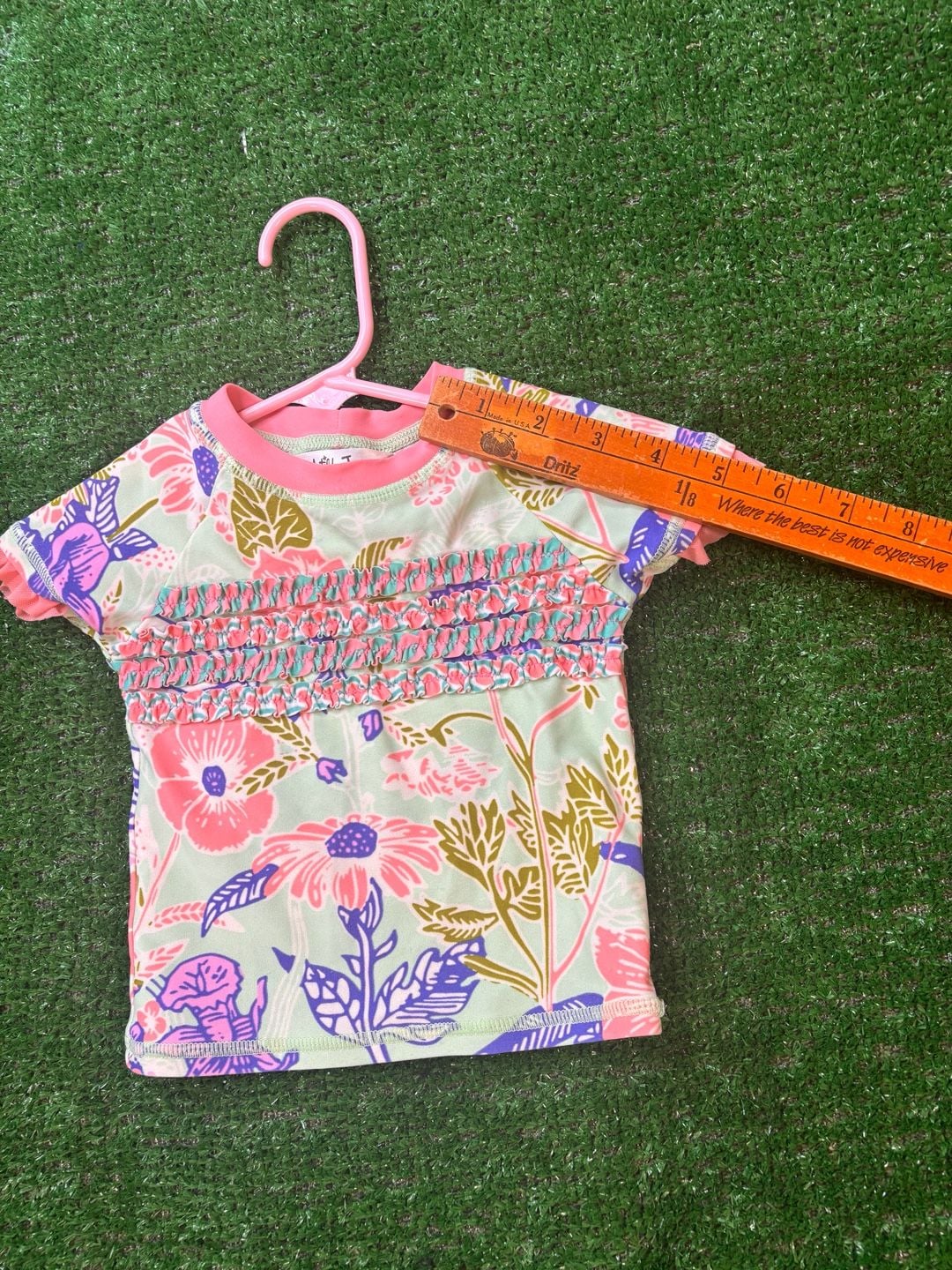 Matilda Jane Rash Guard Size 12-18M Floral Ruffle Swim Shirt 8