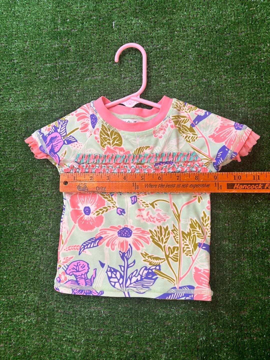Matilda Jane Rash Guard Size 12-18M Floral Ruffle Swim Shirt 9