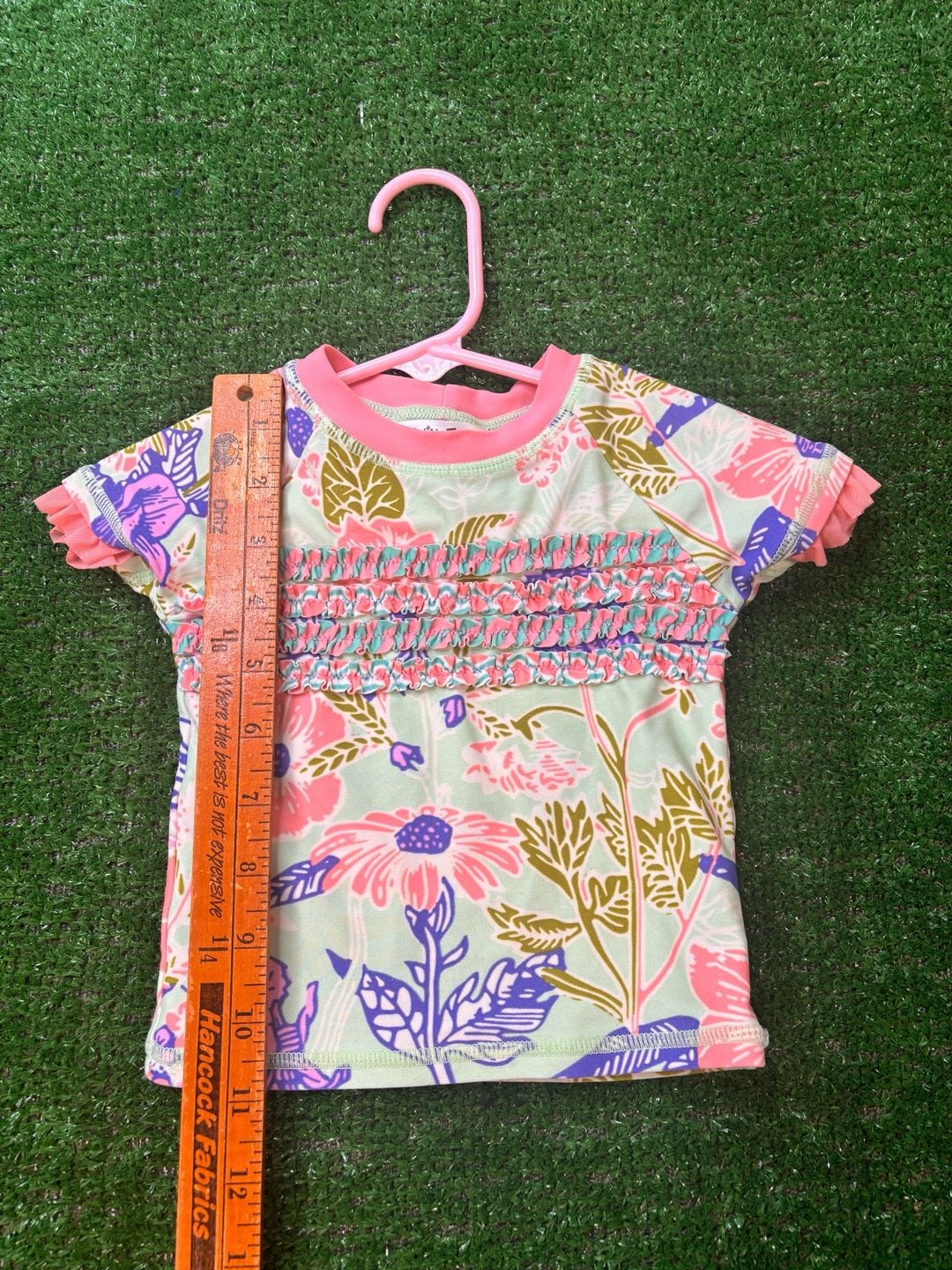 Matilda Jane Rash Guard Size 12-18M Floral Ruffle Swim Shirt 10