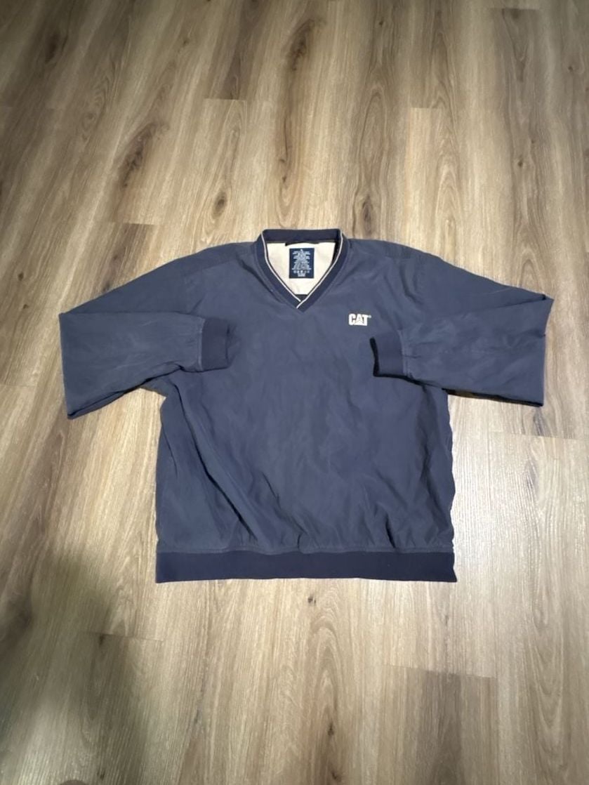 Men's LG Large Devon & Jones Blue Windbreaker Pullover Windbreaker Jacket CAT 2