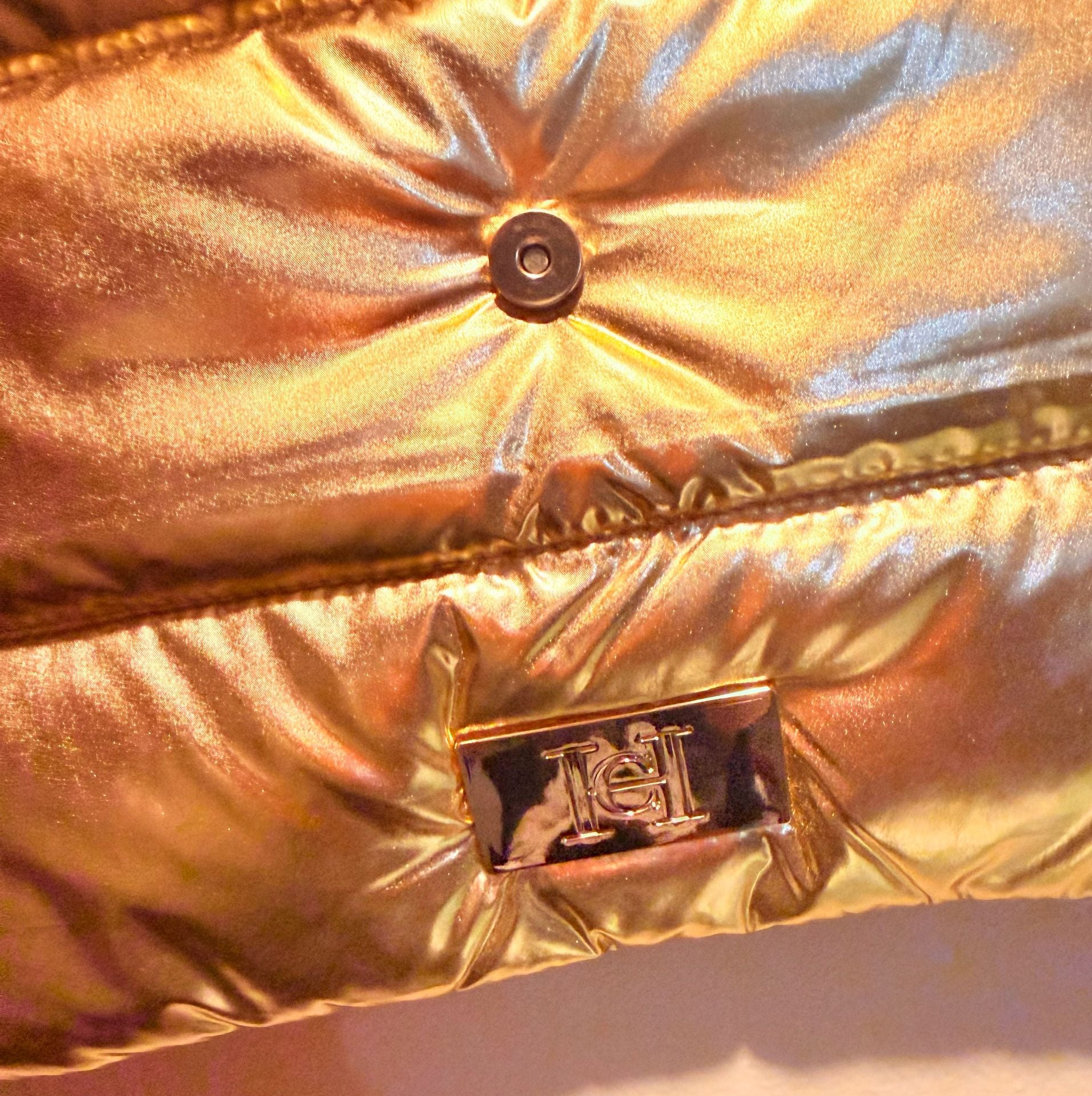 Hermes Metallic Gold Puffer Clutch Bag 9