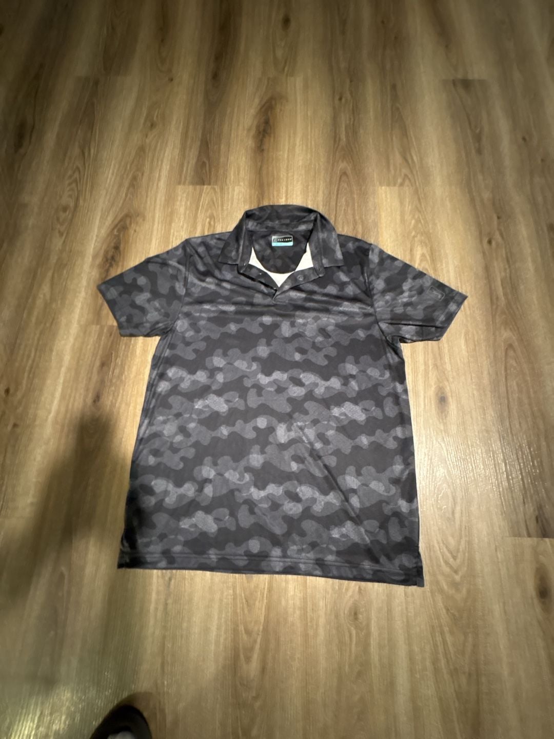 PGA Tour Polo Shirt XL Black Camo Golf Short Sleeve 2