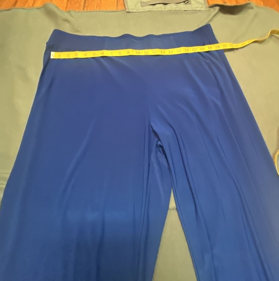 MAU Women's High Waist Wide Leg Pants Size 2X Blue Long Leggings 14