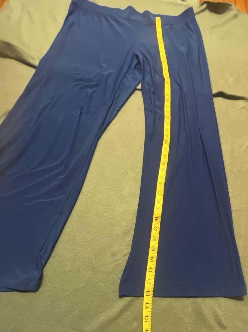 MAU Women's High Waist Wide Leg Pants Size 2X Blue Long Leggings 15