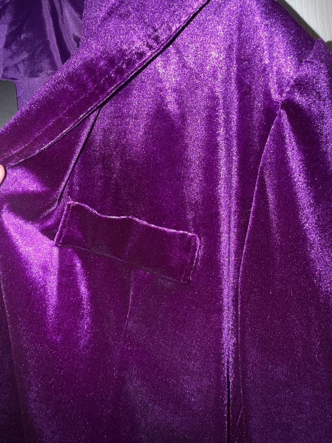 Zhelin Purple Velvet Blazer XXL NWT Jewel Tone Single Button Party Jacket 3
