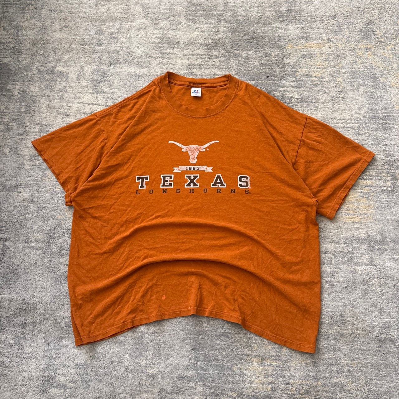 Vintage 90s Russell Athletic Texas Longhorns T-Shirt Size XXL Burnt Orange 2