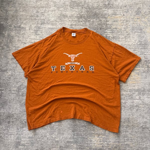 Vintage 90s Russell Athletic Texas Longhorns T-Shirt Size XXL Burnt Orange