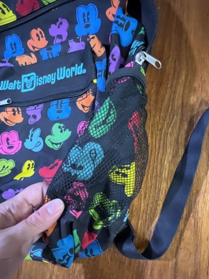 Disney Walt Disney World Mickey Mouse Faces Rainbow Backpack Black 5