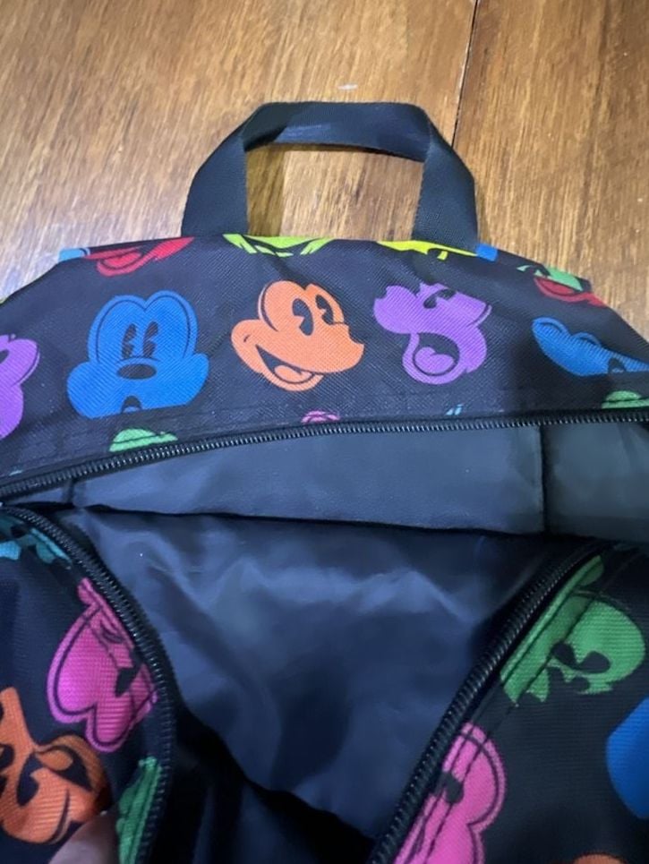Disney Walt Disney World Mickey Mouse Faces Rainbow Backpack Black 7