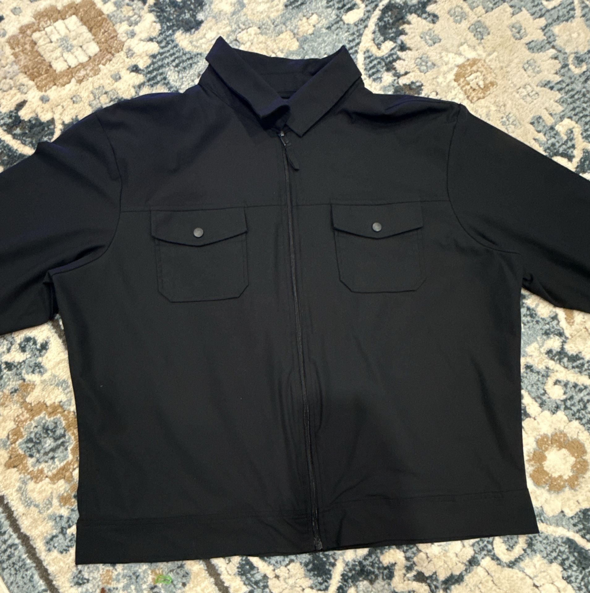 Bruno Milano Black Utility Jacket Size L Full Zip Fleece Lined 2